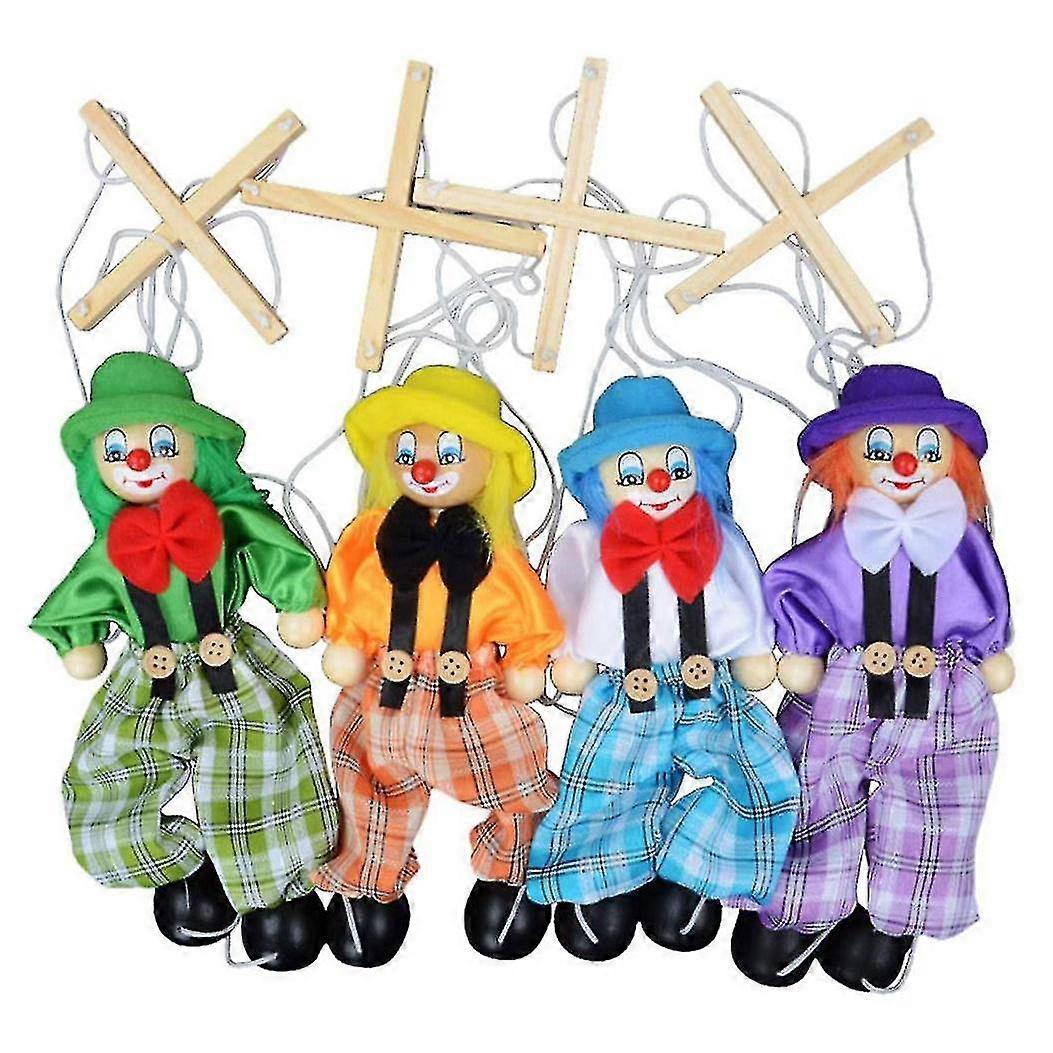 4 förpackningar Clownleksaker Dra snöre Marionett Barnleksaker för föräldrar Barnleksaker Barn Bästa presenten