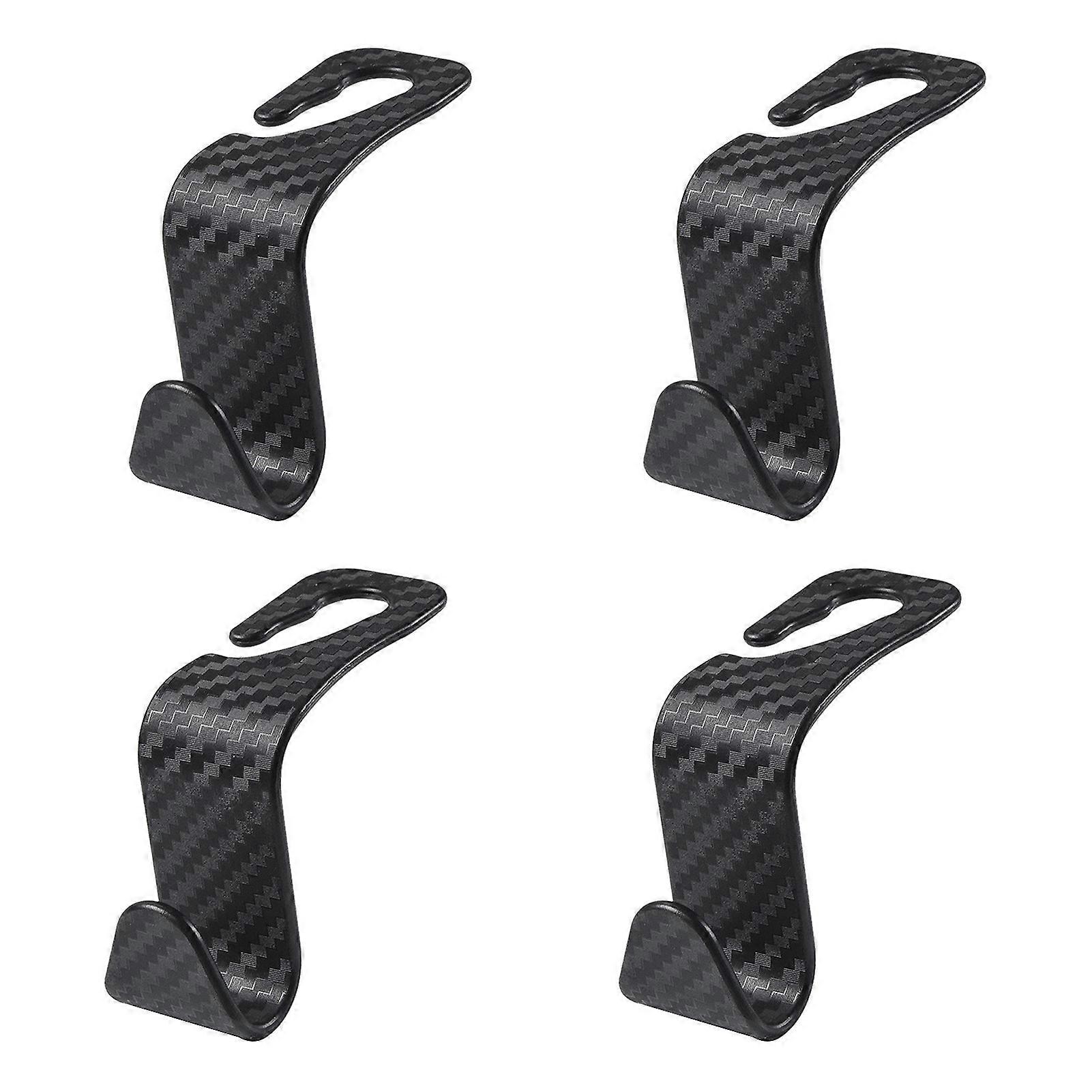 4Pcs Carbon Fiber Car Hooks Keep Tidy Versatile Anti-break Hidden Seat Back Hook for Convenient Storage xi