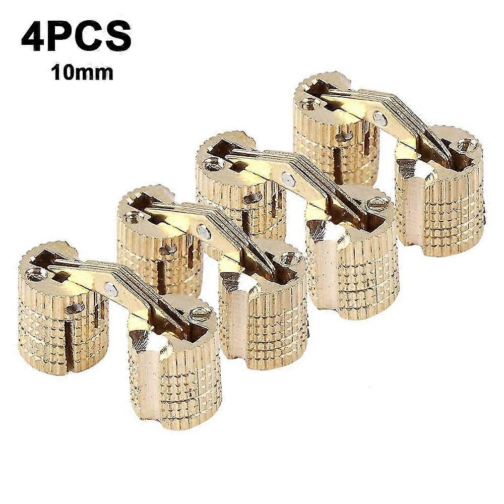 4-pack 10mm Hidden Brass Barrel Hinges Cylindrical