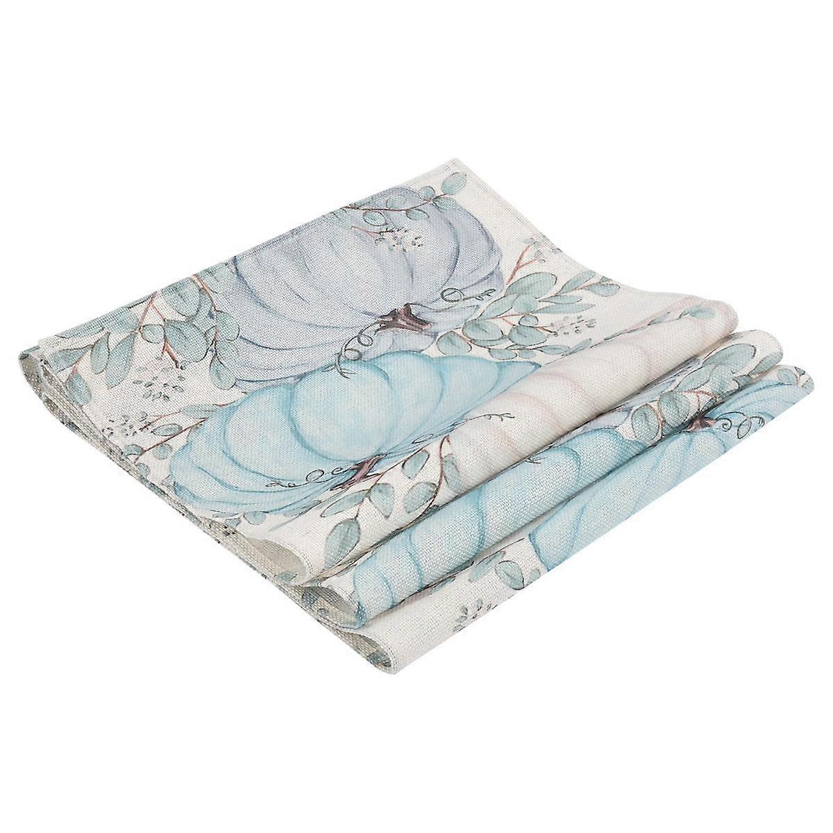 Fall Eucalyptus Leaves Pumpkins Table Runner, Autumn Thanksgiving Kitchen Dining Table Decoration f