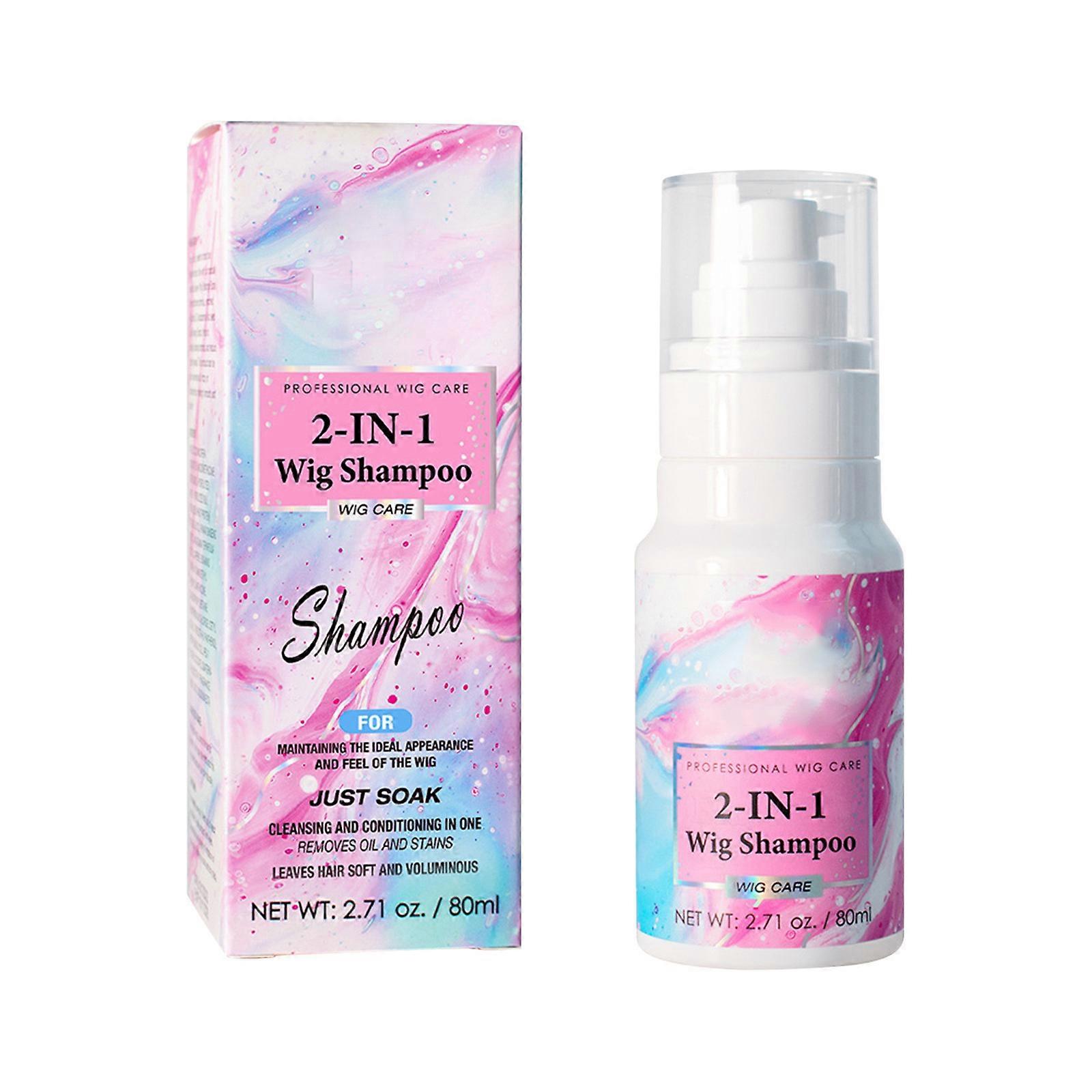 Pruik 2-in-1 shampoo is zacht, droog en donzig, rafelend en droog haar. Pruik Shampoo Shampoo Shampoo 80ML