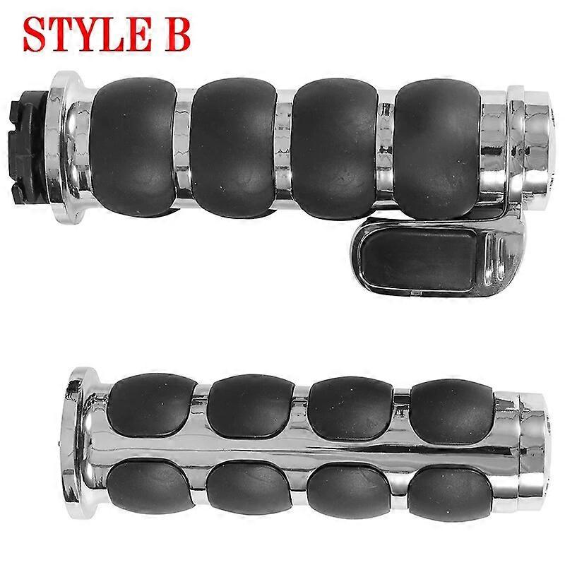 1inch Motorcycle Hand Grips Chome & Black Motorcycle Handlebar Motor Handle Bars Handle Grips