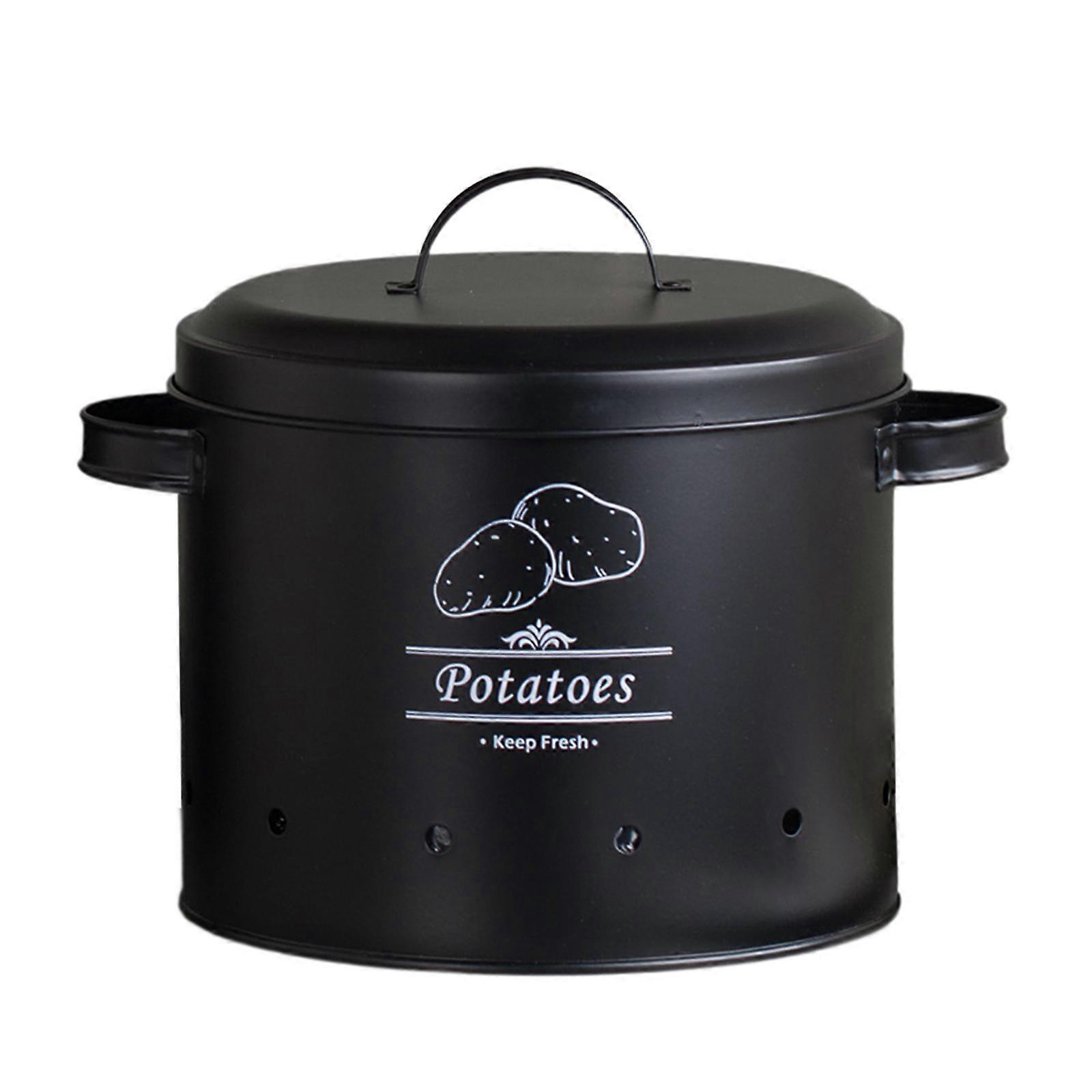 Kitchen Vegetable Storage Tin Potato Onion Garlic Storage Bin for Countertop L