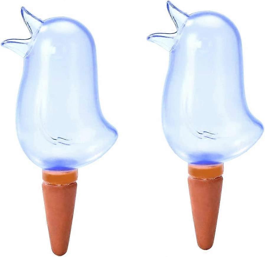2Pcs Clear Self-Watering Globes Bird-Shaped Waterer Transparent Watering Cans Durable Self-Watering Devices Automatic Watering System For Plants (Blue