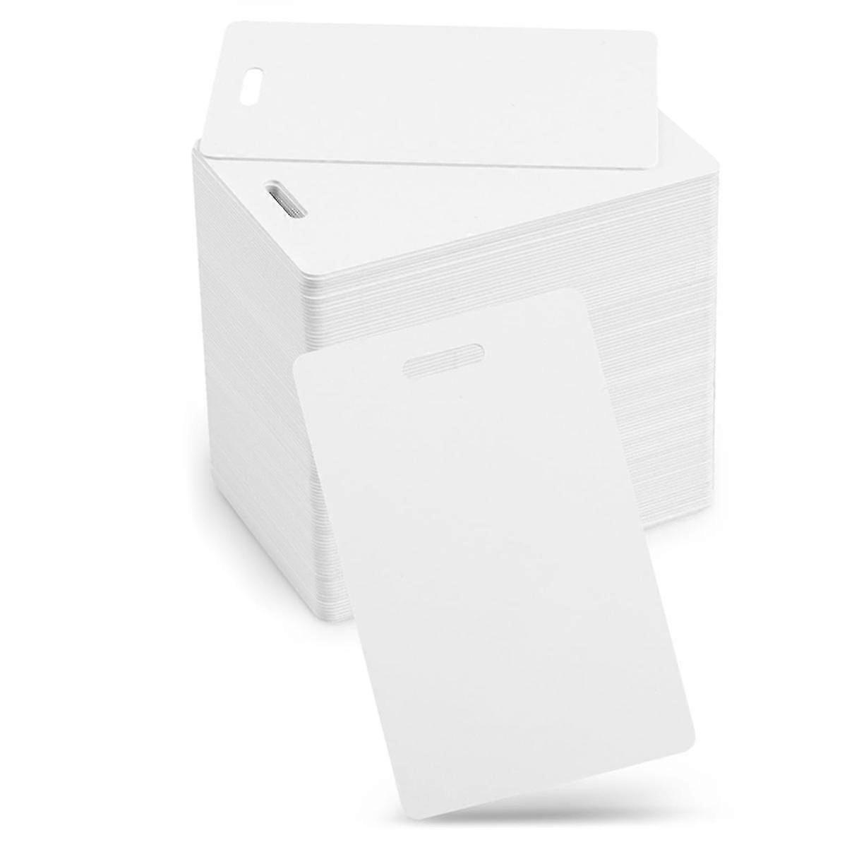100 Pack Premium κενές κάρτες PVC με Slot Punch στη μικρή πλευρά - Κάθετες κενές ταυτότητες Slot Punch