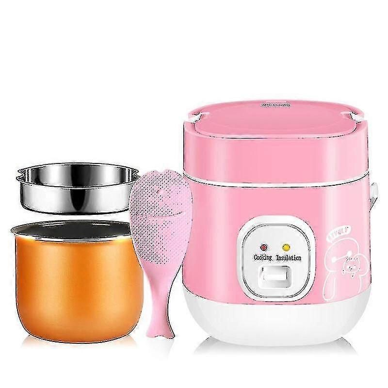 طباخ أرز صغير 1.2 لتر ، طباخ تسخين كهربائي مع قدر بخاري ، طبقتان ، قدر طهي متعدد الوظائف