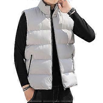 Mens Solid Winter Warmer Zip Up Waistcoat Vest Casual Sleeveless