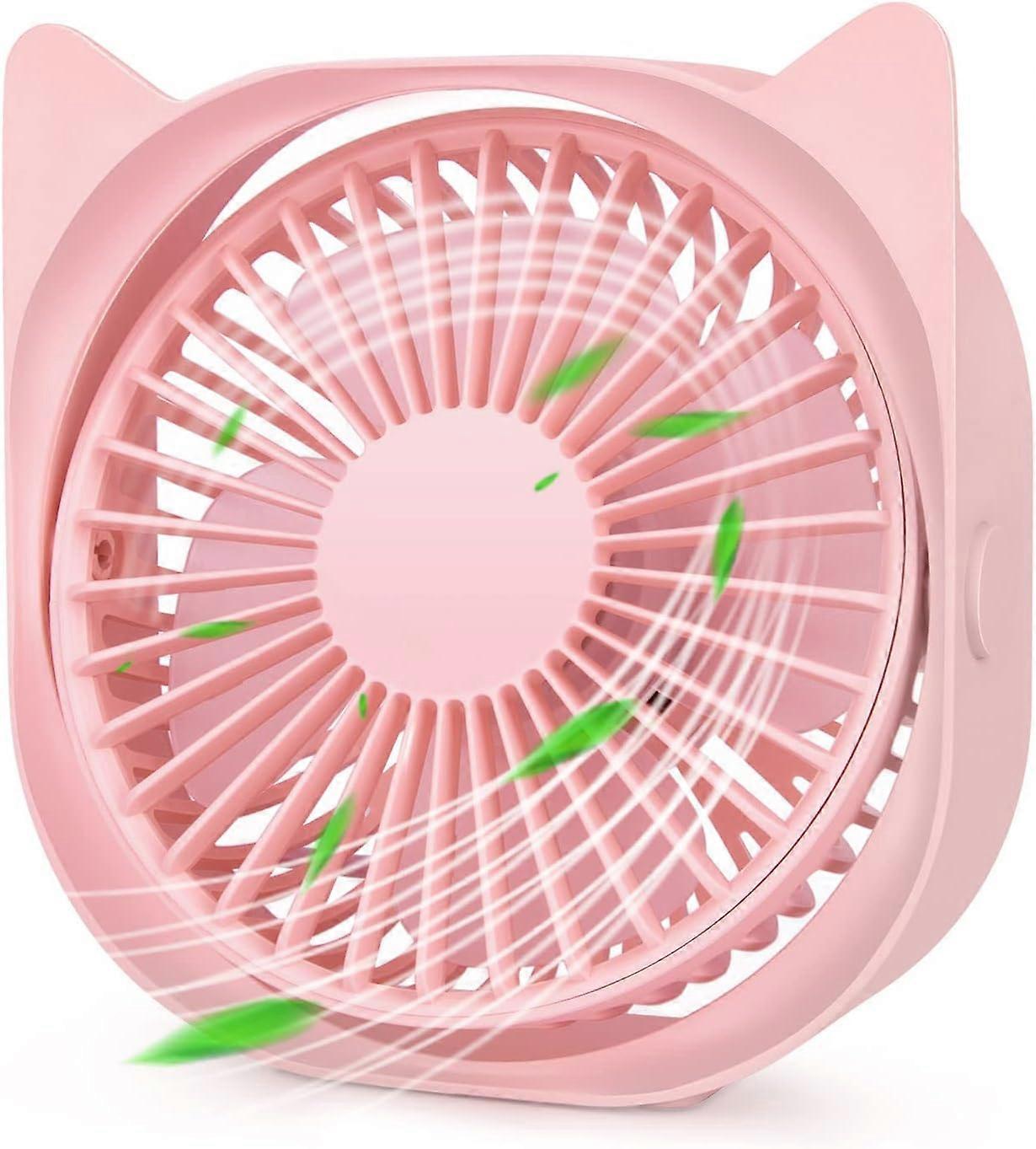 USB Fan Small Mini Desk Fan Table Fan By USB Powered, 4 Inch Portable Silent Desktop Fan, 3 Speeds Personal Fan, 360Rotatable