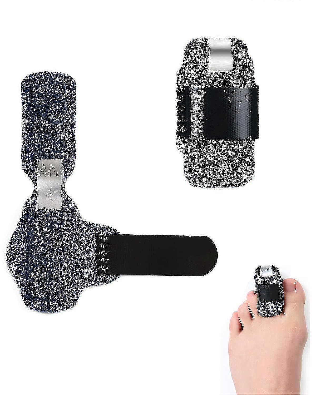 2pcs Toe Splint Broken Toe Brace, Toe Straightener per Hammer Toe, Curled Toe, Broken Toe Finger Joint Protective Band