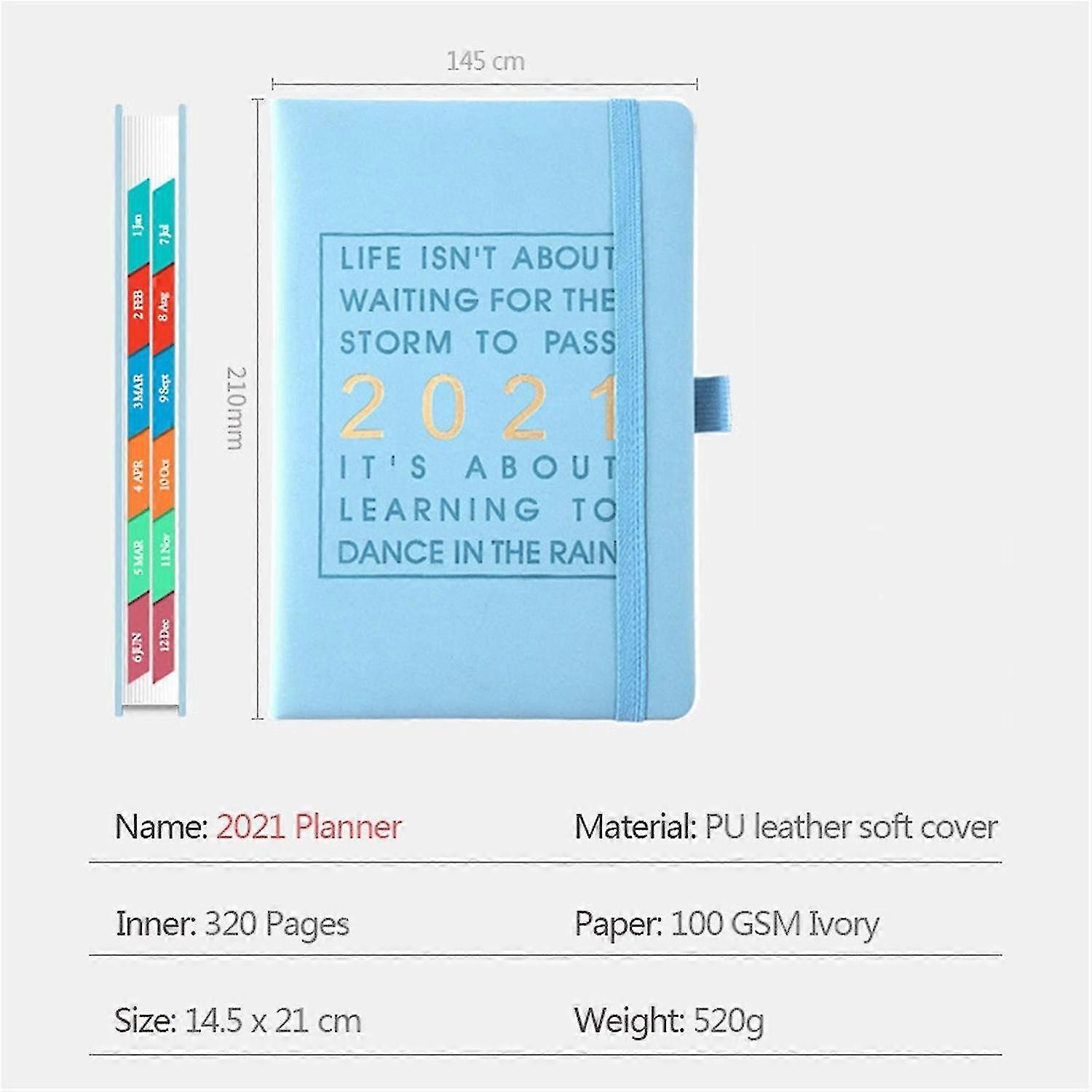 2021 A5 Week To View Notepad Diary Hardback Cover Fashion Design Planner