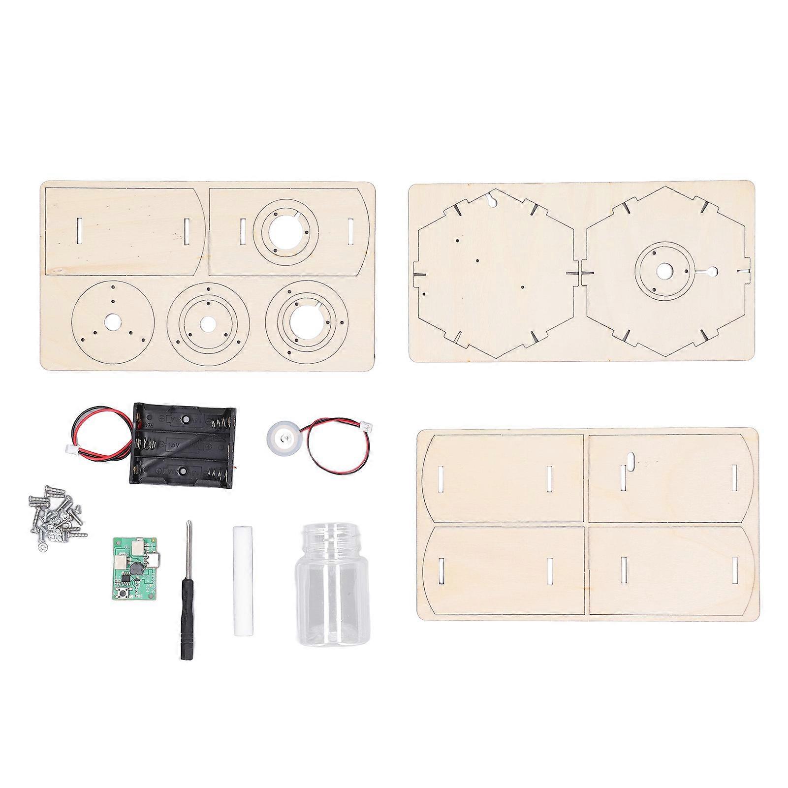 DIY Wooden Humidifier Model Electric Puzzle 3D Wooden Model Kit with Type C Interface Timing Function for Children