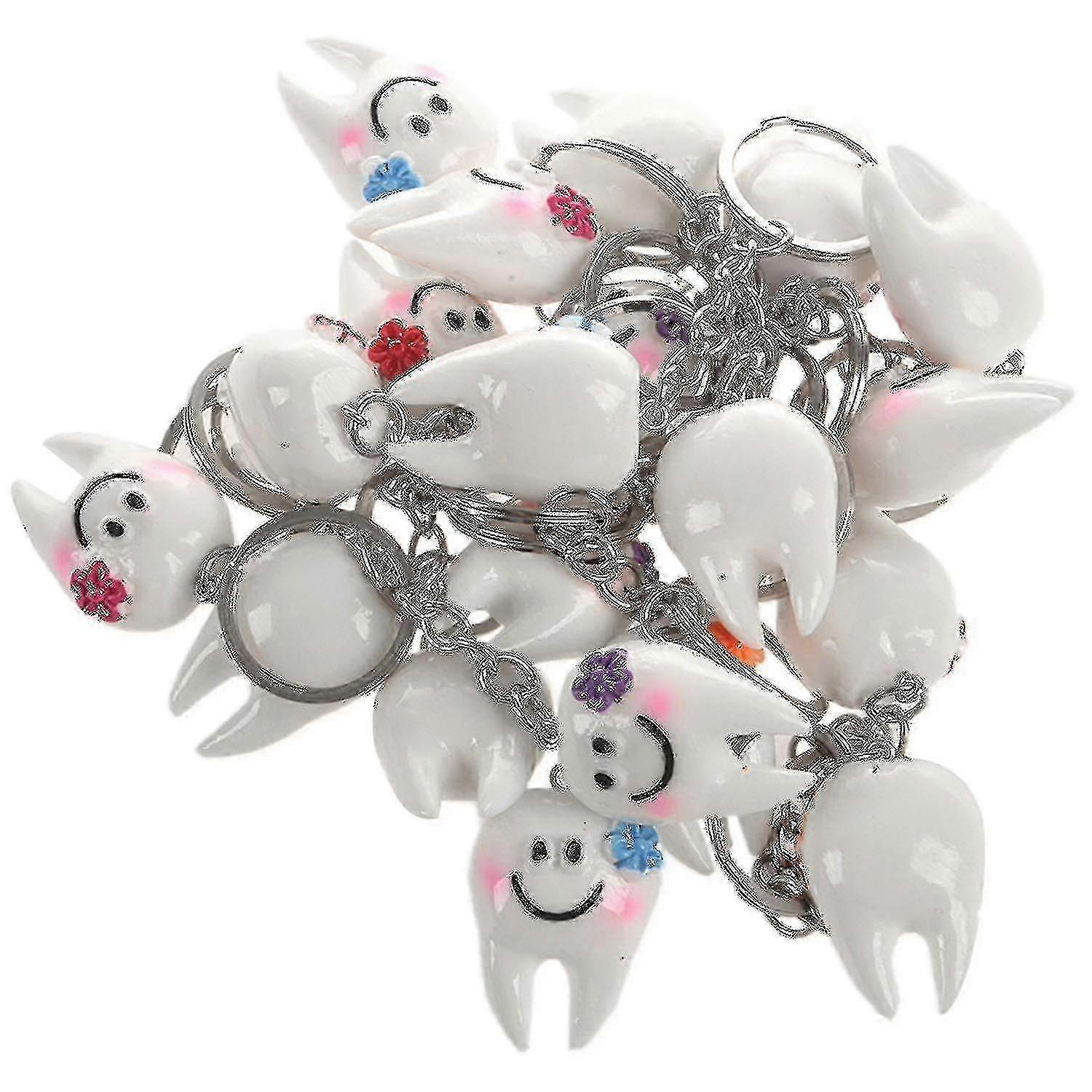 20 stk nøkkelring nøkkelring heng tann form søt tanngave - quan