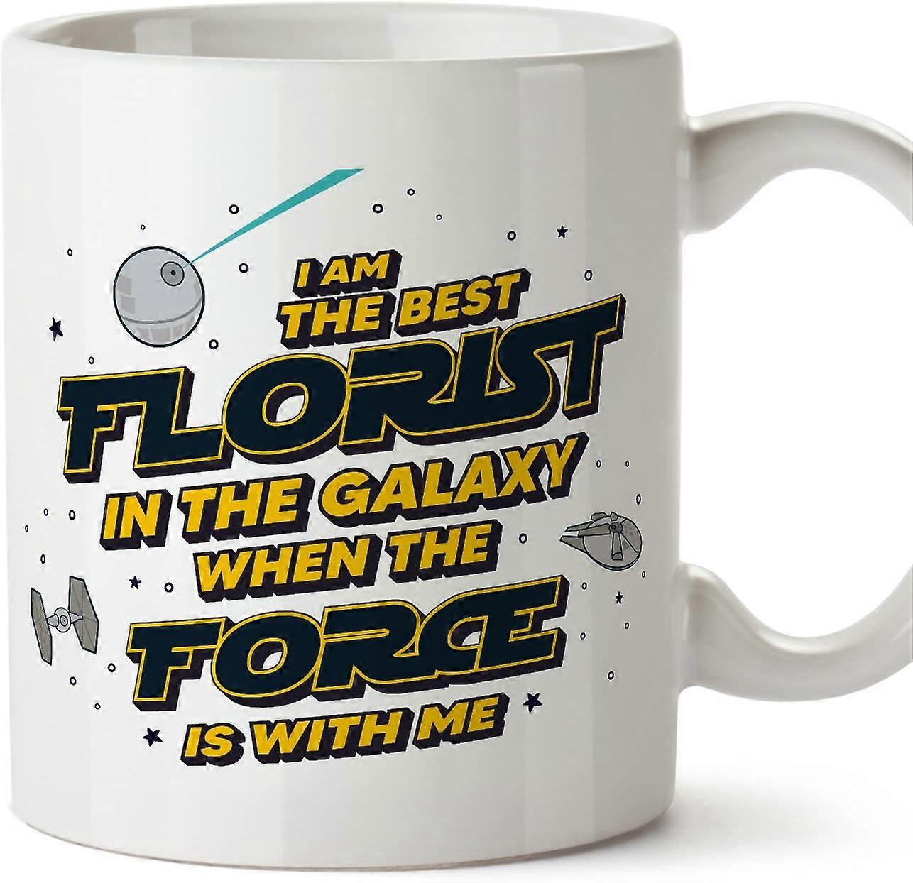 花屋マグカップ 銀河系で最高のフォースは私と一緒にいます 同僚への面白い贈り物 セラミック 11オンス マグ