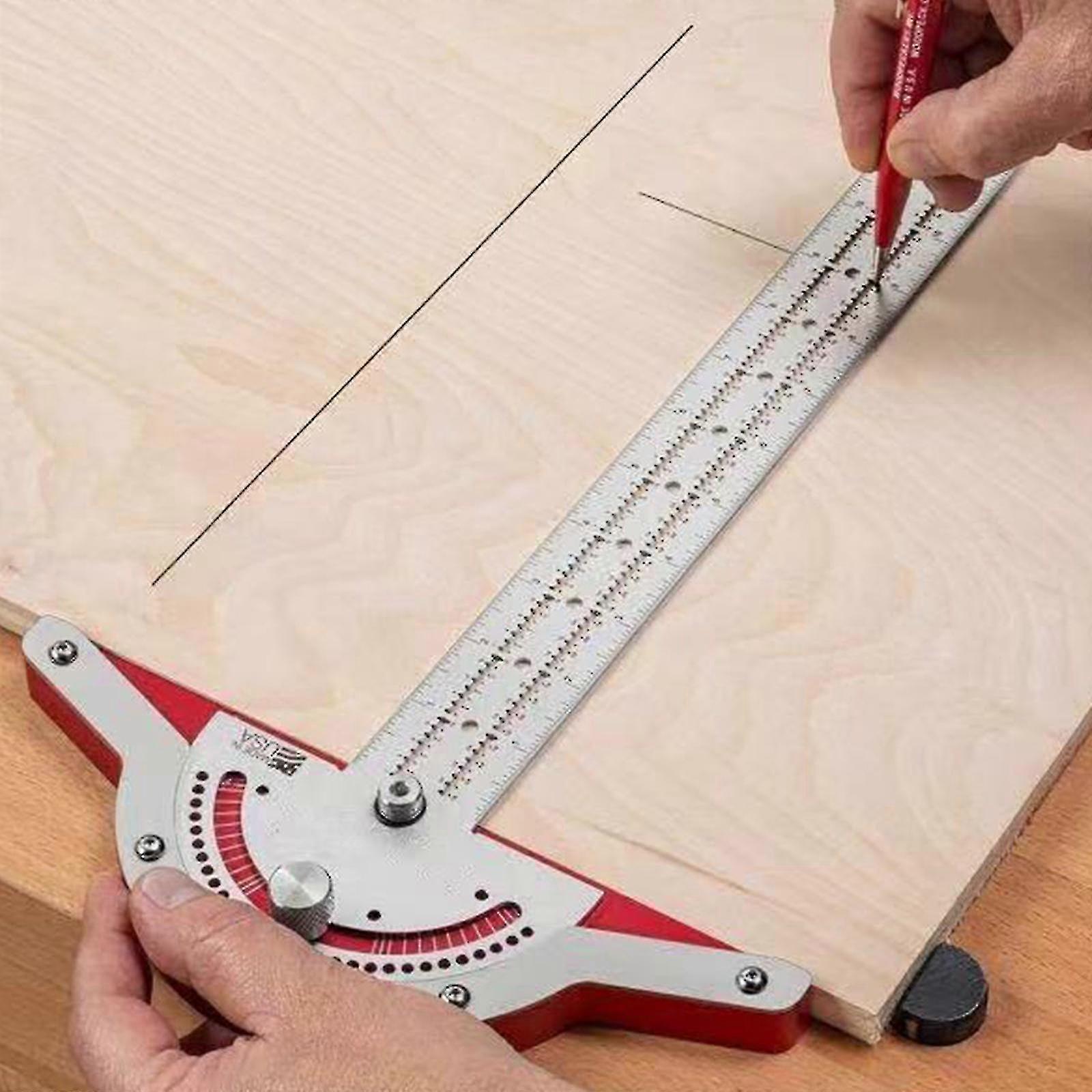 Edge Ruler For Woodworkers, Woodworker Edge Ruler Woodpeckers,woodworking Protractor Measuring Tool,protractor Two Arm Woodworking Ruler Angle Measure