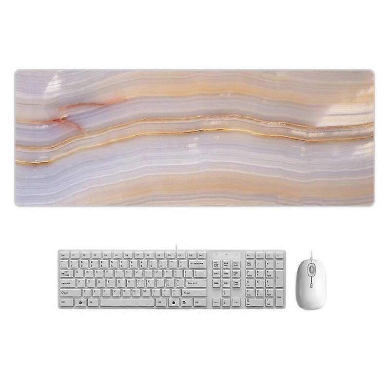 Large  Desk Pad Beautiful Soft Natural Rubber Pink Gold White marble Series Mice Pad Square Gaming Mouse Pad with Locking Edge
