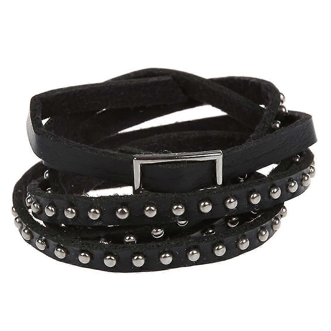 Unisex Punk -layer Rivet Stud Blet B Wrap Cuff