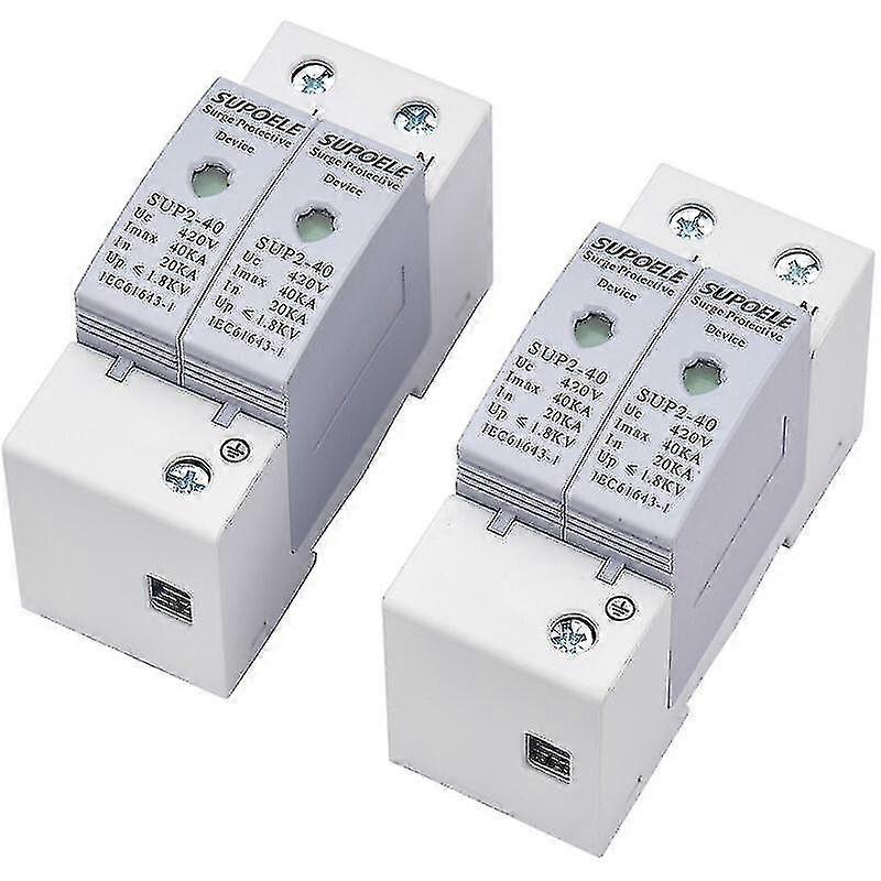 Ac 420v 2p+2p 40ka Surge Protective Device Household Lightning Arrester Thunderproof Protector Circuit Breaker Din Rail Installation Hy
