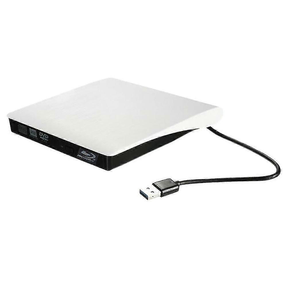 Usb 3.0 Dvd Cd Writer Drive Case For Windows Laptop Desktop Pc White