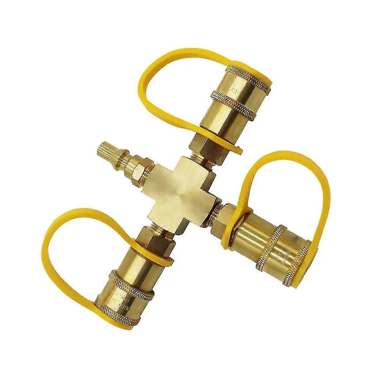 250 Type 3 Way Splitter 1/4inch Plug Propane Quick Adapter For Rv's Grill