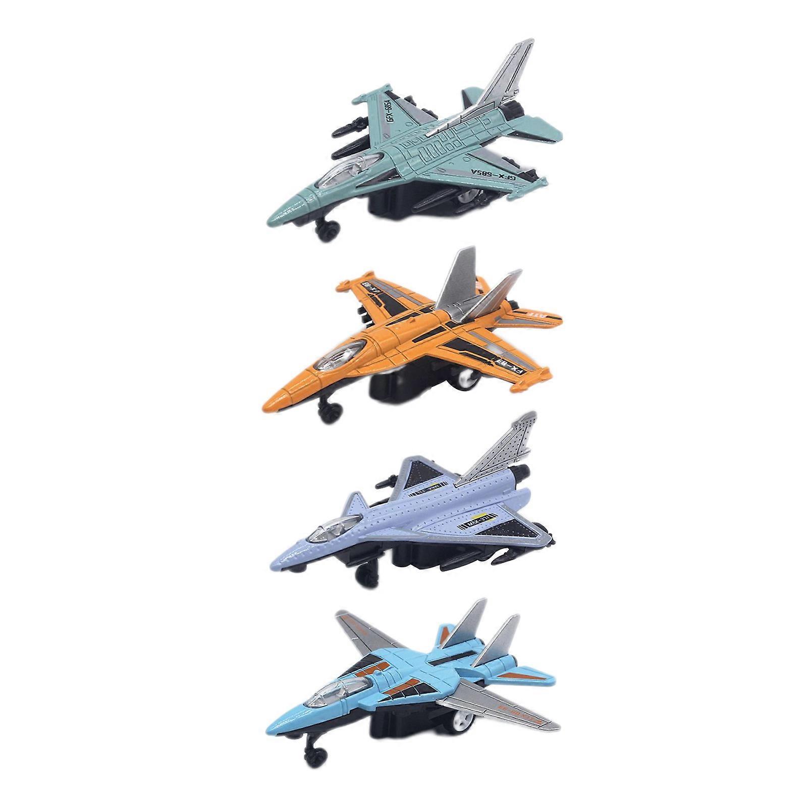 4Pcs Airplane Model Sturdy Alloy Construction Airplane Toy Military Themed Fighter Jets for Children