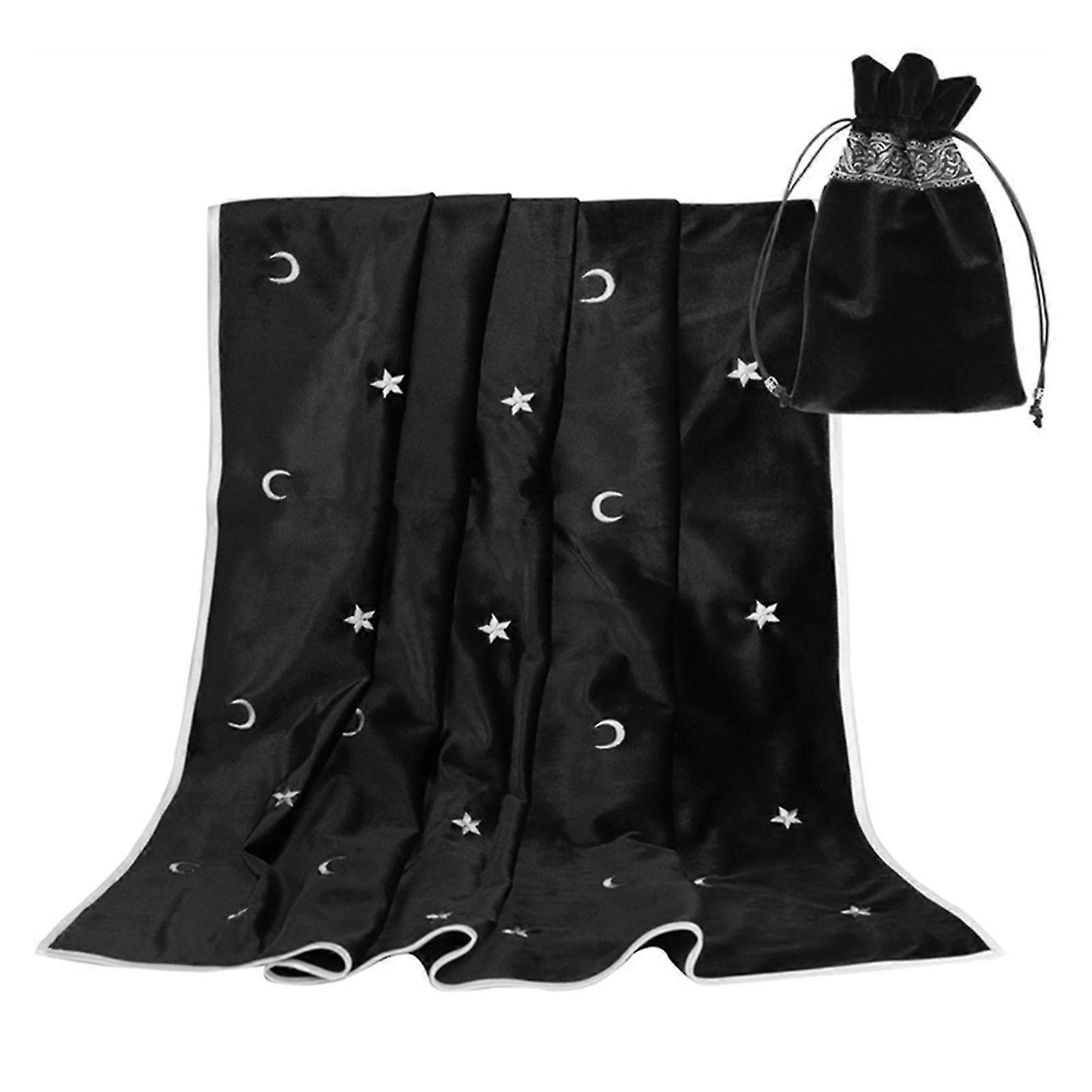 مذبح التارو الجدول القماش المخملية التارو العرافة مفرش المائدة مع بطاقات التارو حقيبة لوحة لعبة اكسسوارات أسود