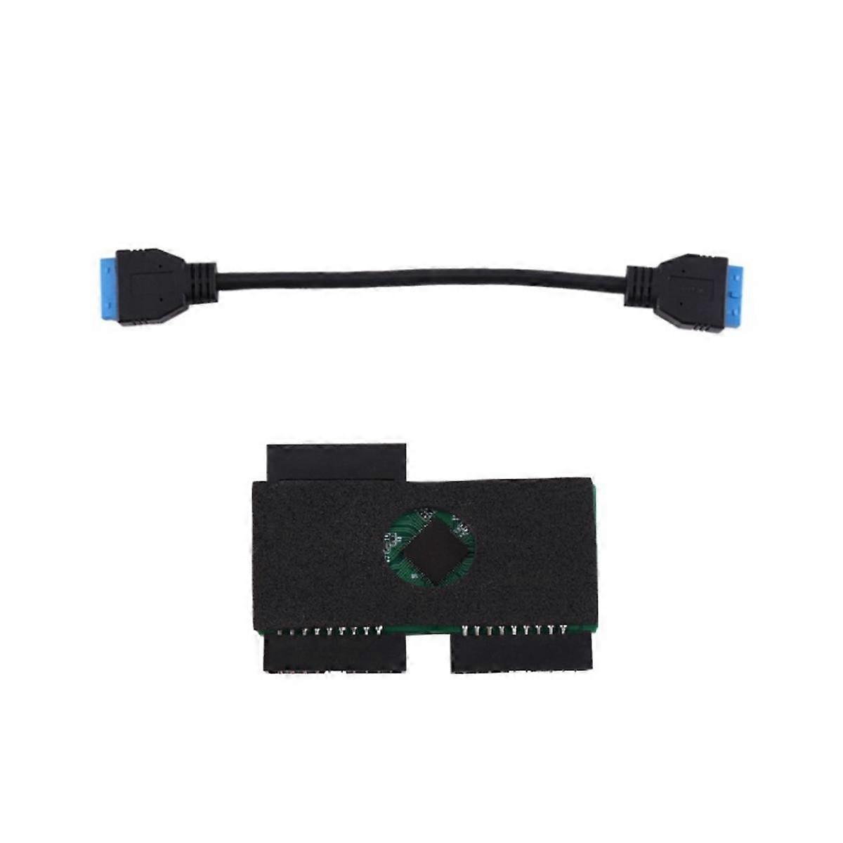 USB HUB 3.0 19Pin 1 to 2 Header Extension Wire with Adopting Chip and Modular Cable Line and Expans