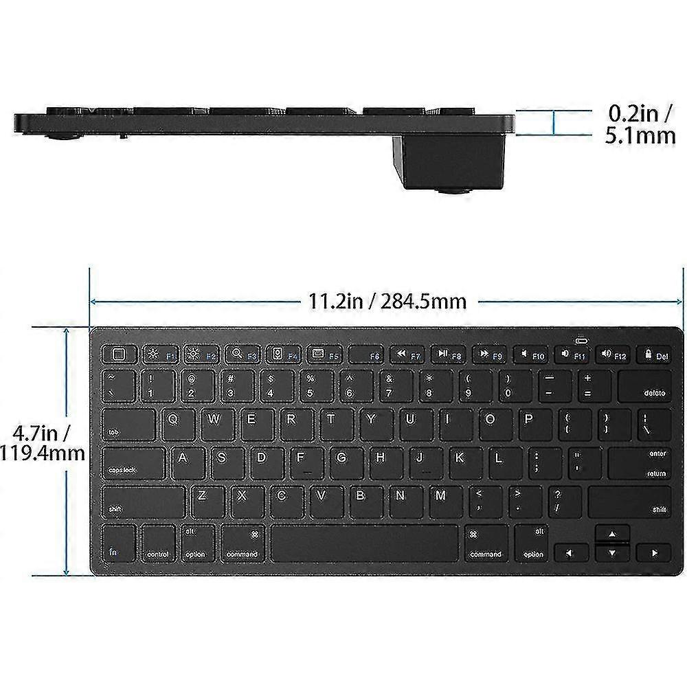 Slim Wireless Keyboard, 2.4 Ghz 78-key Mini Wireless Keyboard