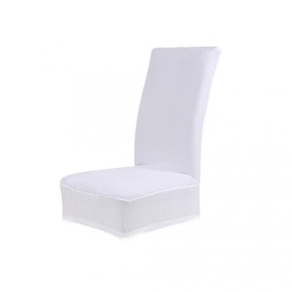 2Pcs Elegant Dining Room Stool Chair Cover Stretch Protector White