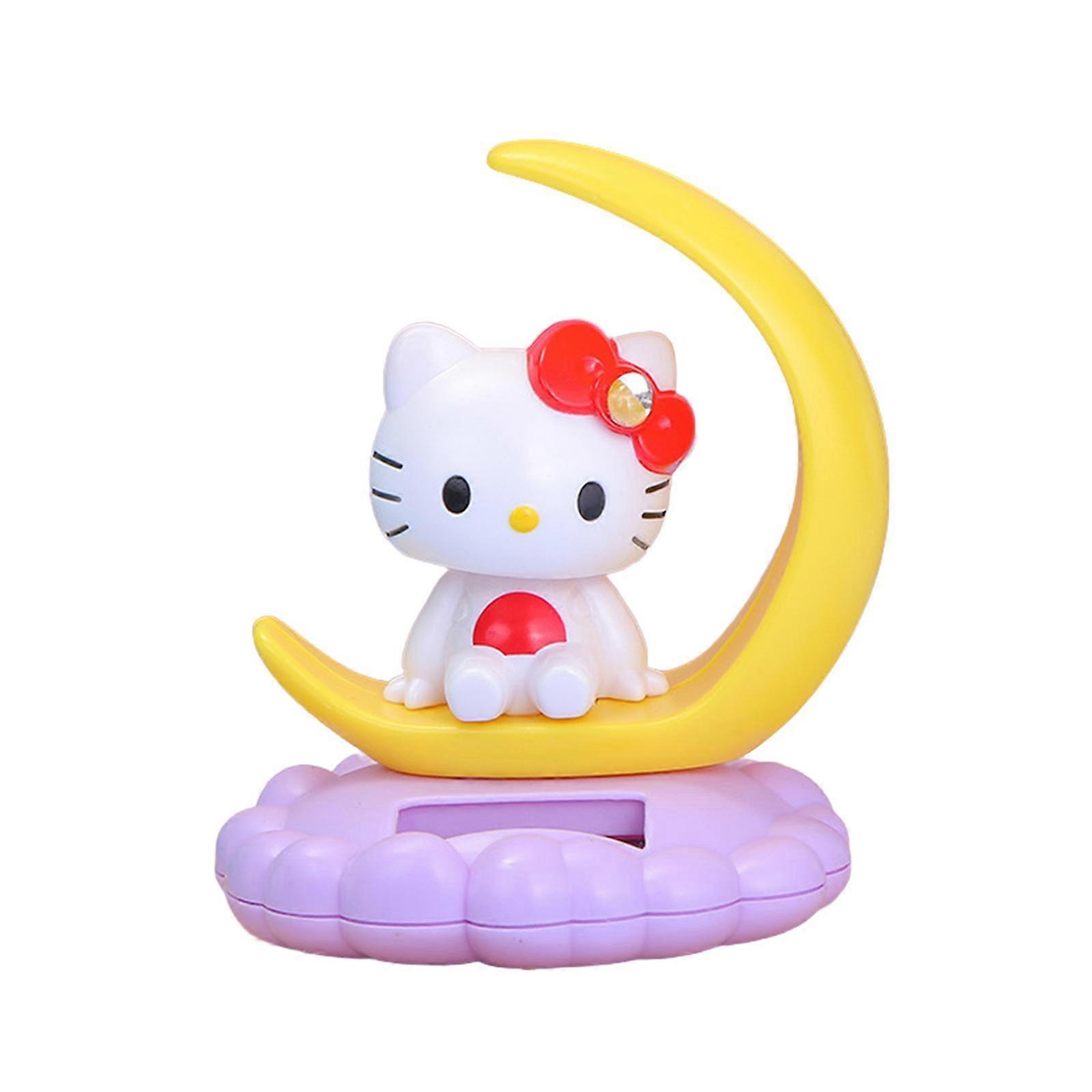 Car Dashboard Decoration Solar Powered for  Home Red Kitten