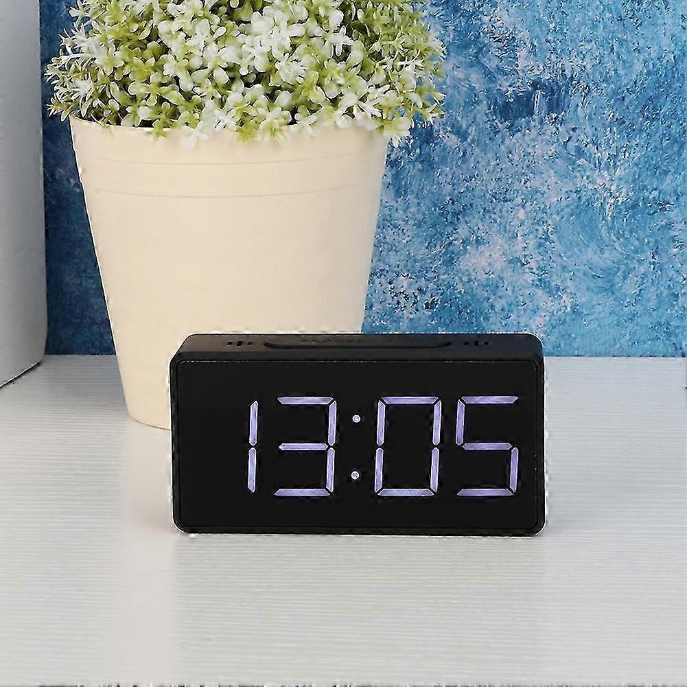 Simple Electronic Clock LED Bedside Alarm Clock with Snooze Function for Student Home Use <br>(Black )