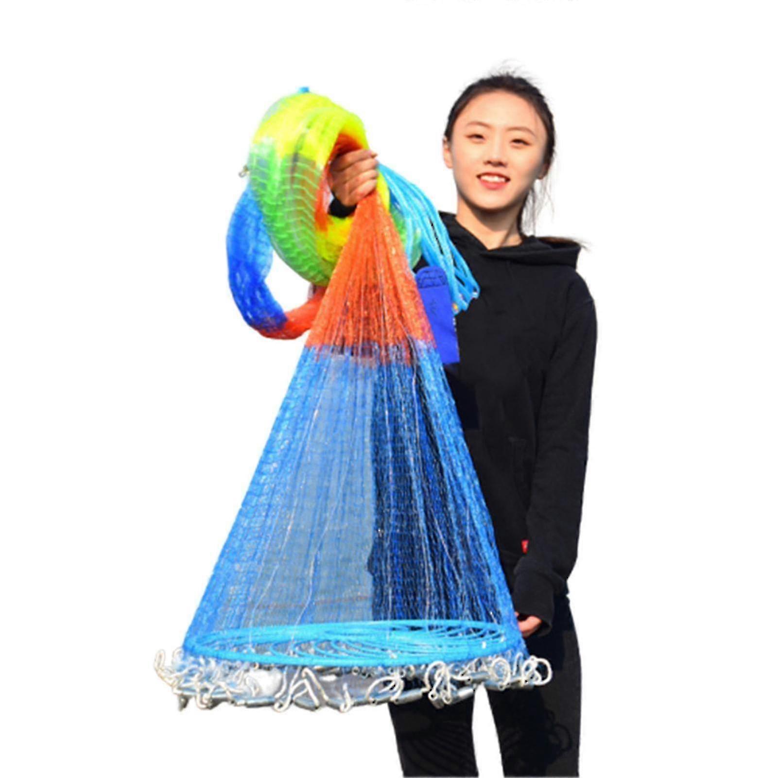 Balık Ağı Döküm Balık Ağları El Döküm Ağları Takviyeli Lastik Hatları Deniz İçin Renkli Ağlar