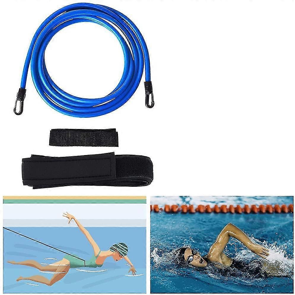 Justerbar simrem för pool, 4m elastiskt rep, simmotstånd, simning