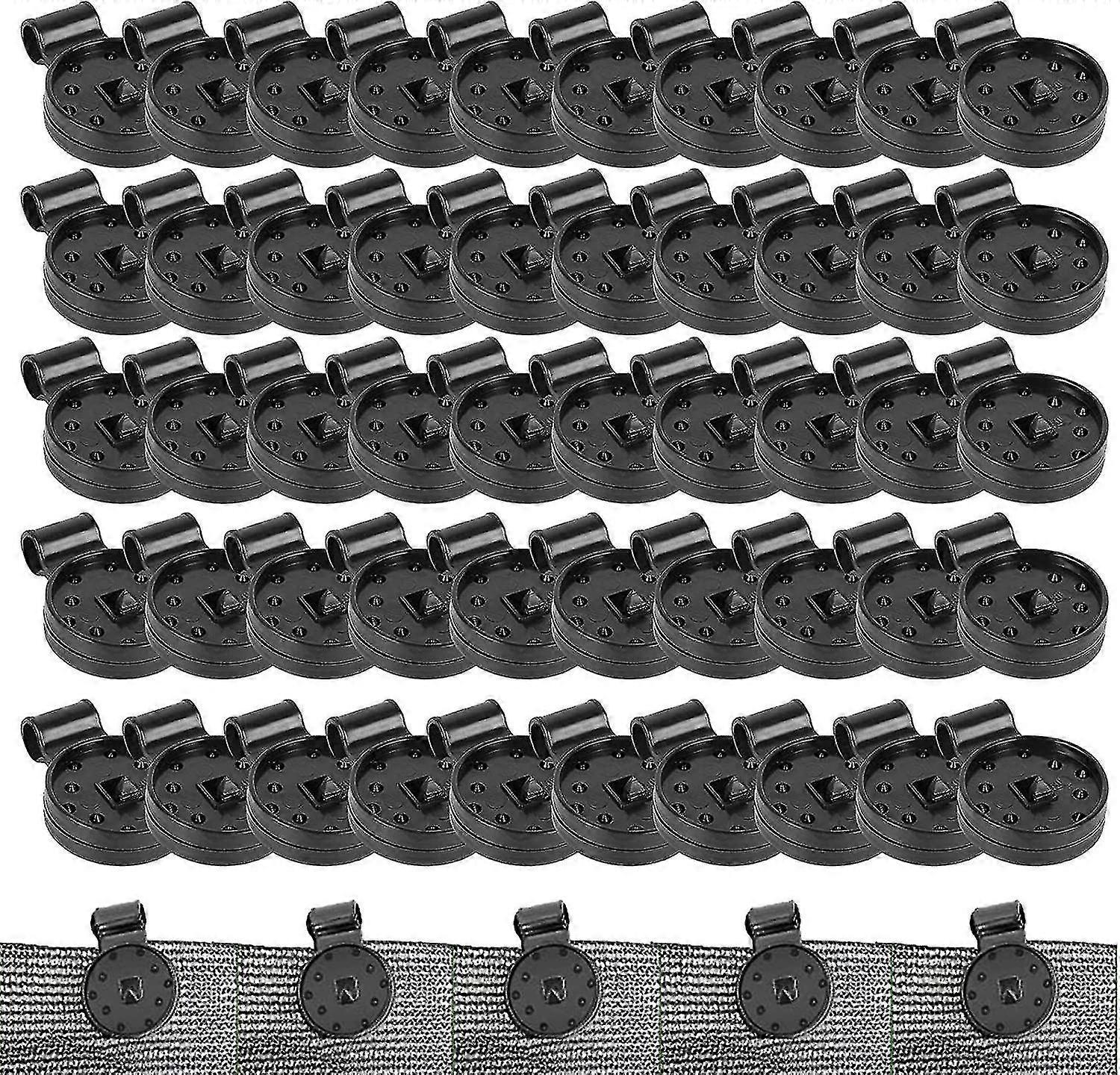 50 قطعة من مقاطع البلاستيك القماش الظل ، مقاطع بلاستيكية سوداء مستديرة لشبكة الظل الشمسية ، مشبك ظلة الشمس فيلم الدفيئة XXF