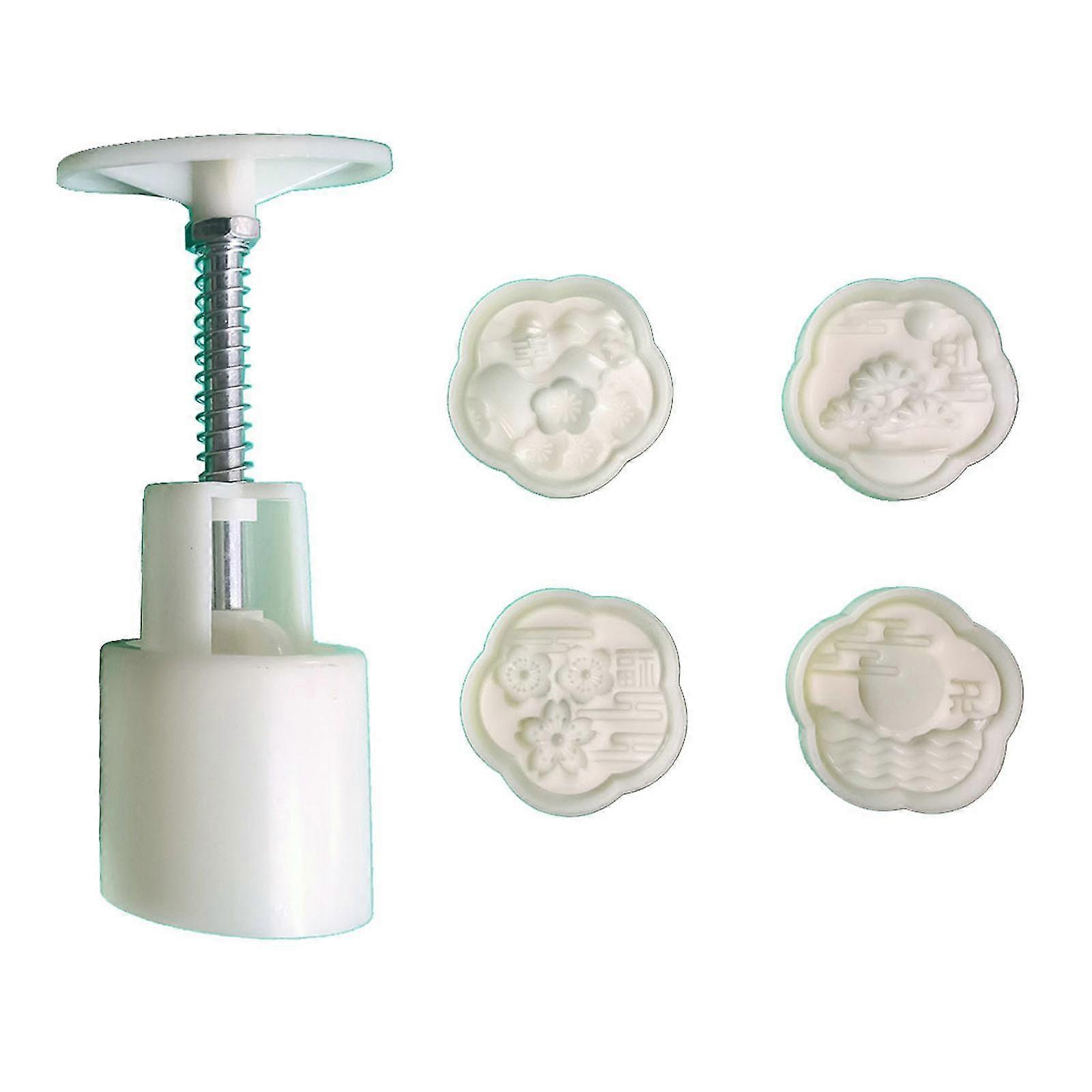 Plastic Material Mooncake Mold Stamp Cookie Mooncake Mold Creativity Plum Flower PK