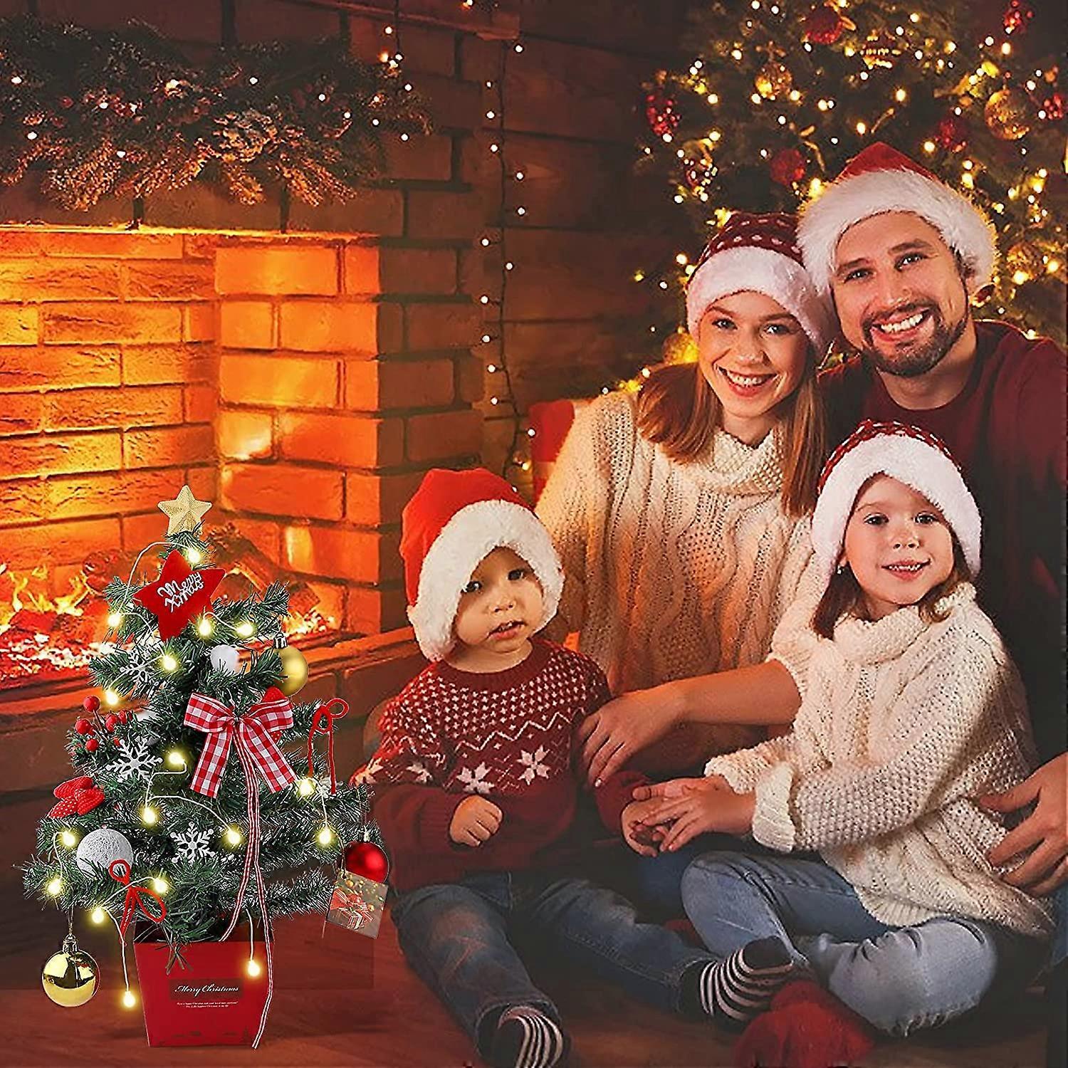 Artificial Christmas Tree with LED Lights 45cm Mini Christmas Tree Table Christm