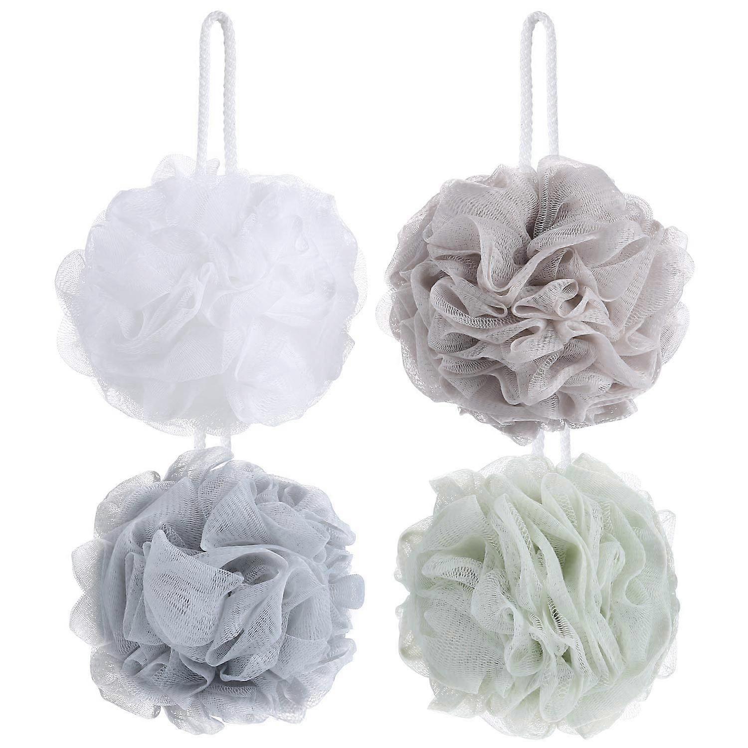 Mesh Puff Bath Sponge - Exfolierande Duschboll - 4-pack