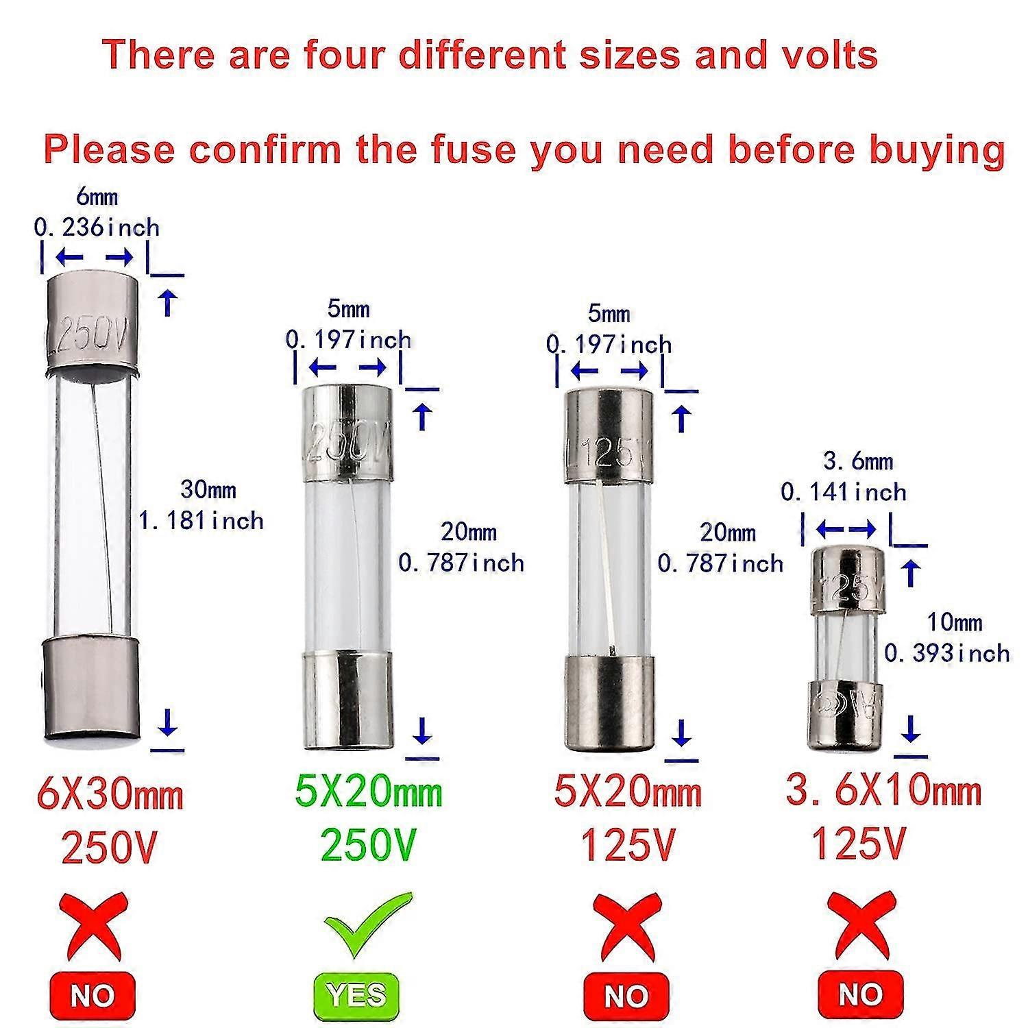 100 Pcs Quick Fast Blow Glass Tube Fuses 250V 2Amp 5 x 20mm - Bed Bath