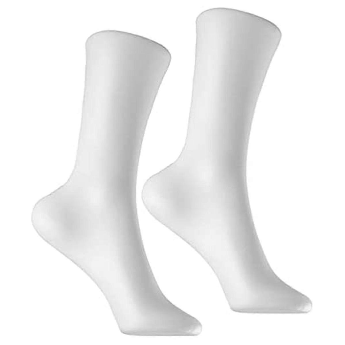 2 Stück Schaufensterpuppe Fußsocke Modell weibliche Fußsocke Display Kurzstrumpf Knöchelarmband Schmuck Display Ständer, weiß