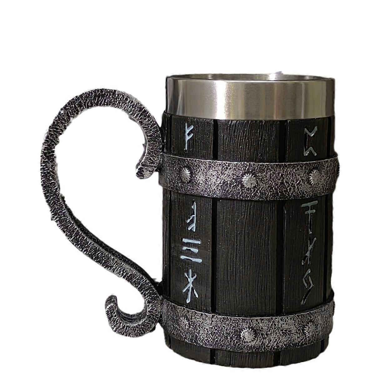 Barrel Beer Cup Stainless Steel Hot Drinks Beer Mug Cold Brew Travel Mug with Airtight Lid Mesh Filter for Coffee