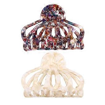 2pcs Donne Ragazze Grandi Grandi Clip artiglio cavi per capelli cavi