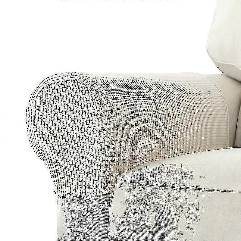 2 Pcs Stretch Armrest Covers Spandex Jacquard Arm Covers Soft And Elastic Protector For Chairs Couch Sofa Armchair Slipcovers Recliner Sofa