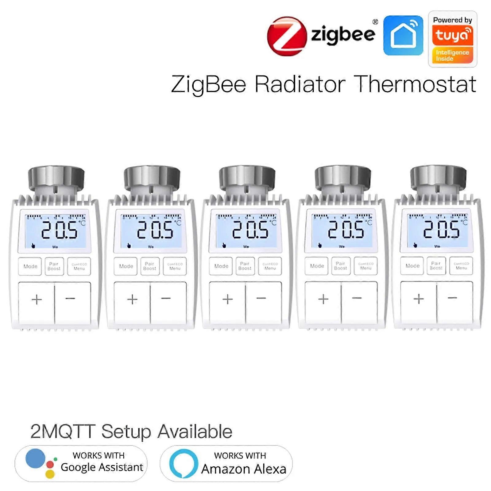 MOES Tuya ZigBee3.0 Radiator Actuator Valve Smart Thermostat Temperature Controller External Sensor TRV Voice Control with Alexa