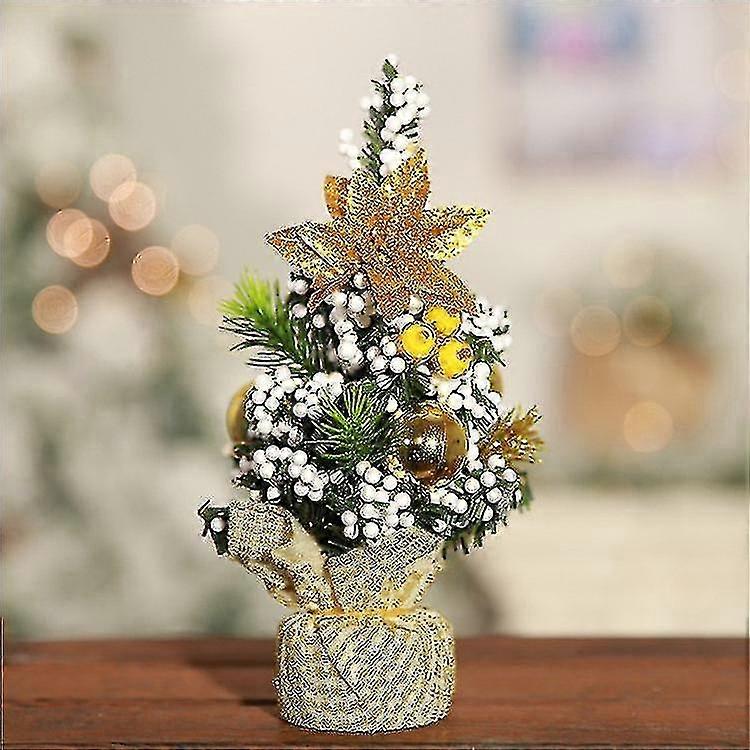 Tree Mini Artificial Tree Rat Table Ornts (2pcs-red, )