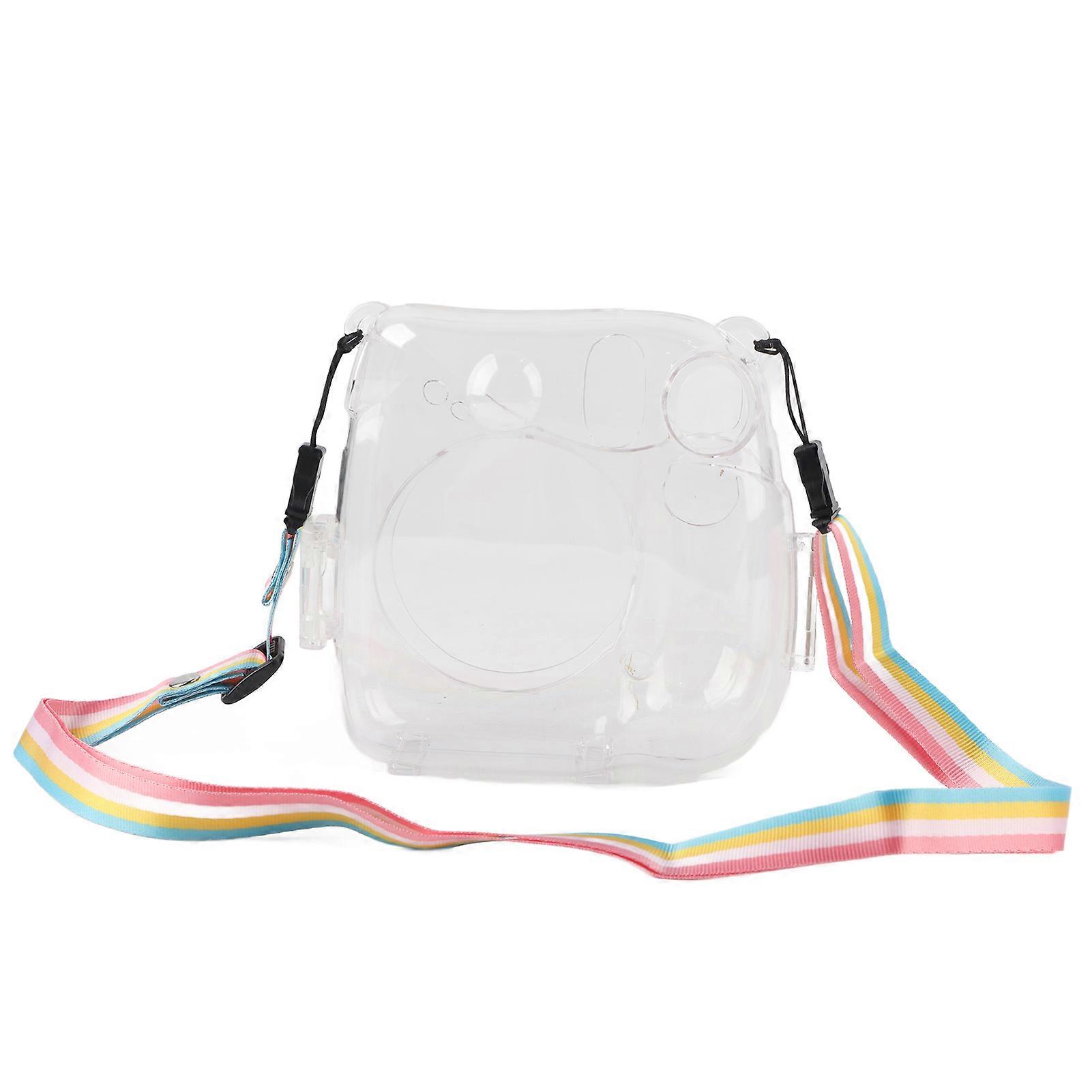 Clear Crystal Protective Case PP Transparent Camera Bag with Adjustable Shoulder Strap for Instax Mini 7+