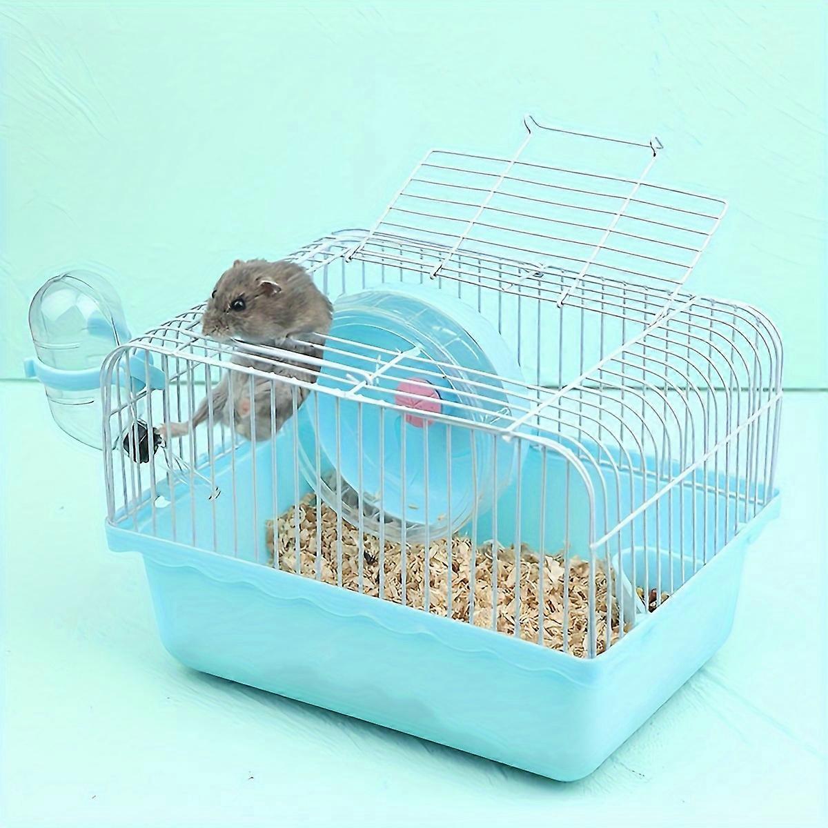 Compact Hamster Haven - Stylish Portable Cage with Carrying Handle ...