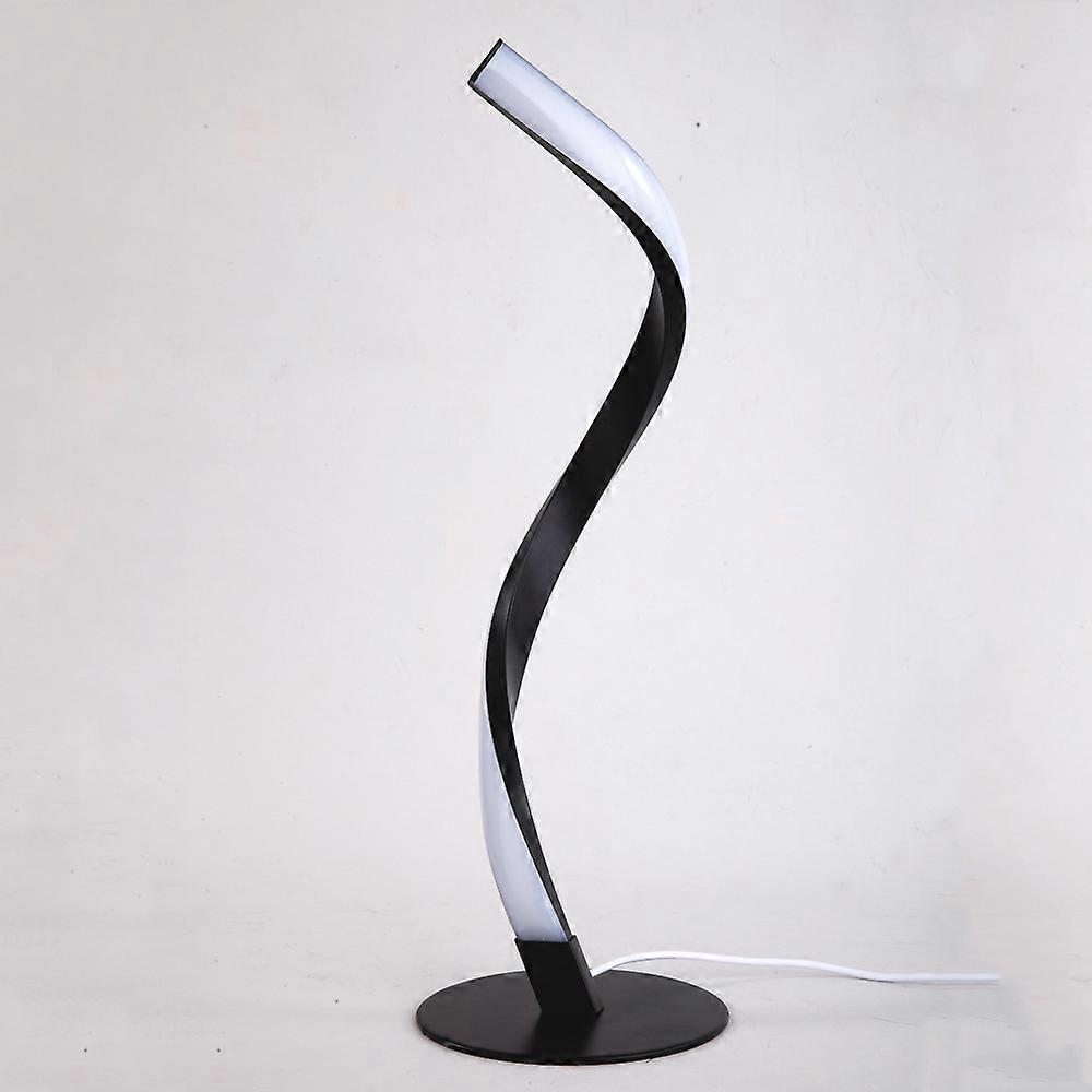 Lampe de table de chevet à commande tactile, dimmable, lampe de table à arc moderne en spirale argentée pour chambre à coucher, salon, salon et chambre d’amis