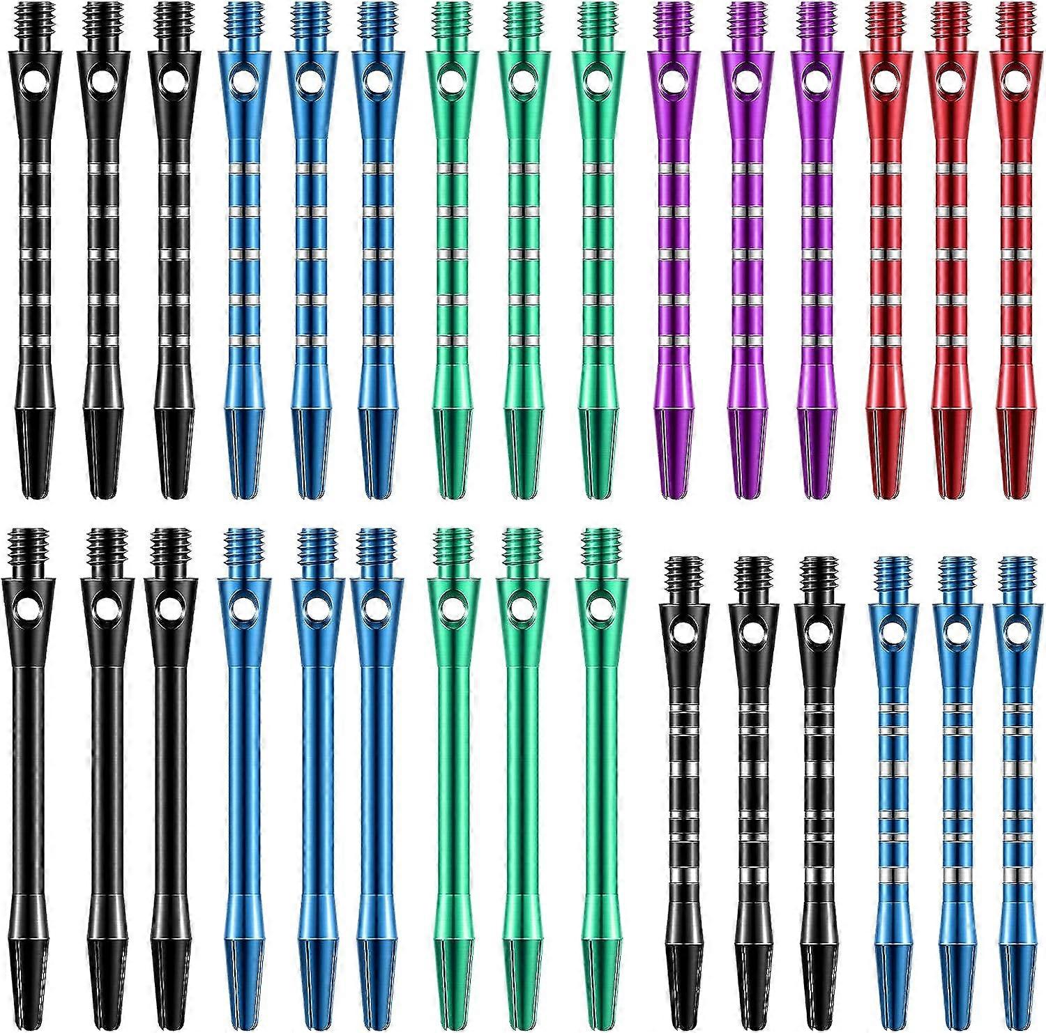 30 Pcs Dart Shafts for Steel Tip Medium 2BA Thread Aluminium Alloy Dart Stems 50 mm 53 mm with Rubber Rings Replacement Harrows Dart Accessories and F