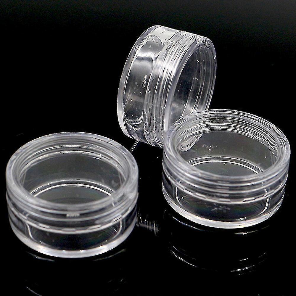 50pcs Clear Plastic Empty Cosmetic Sample Containers Jars Pots Small 3g