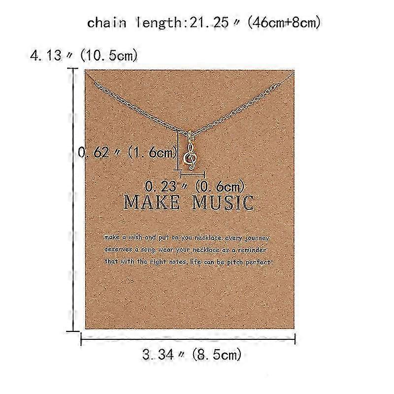 Make music - G clave note necklace with 18K gold plated gift