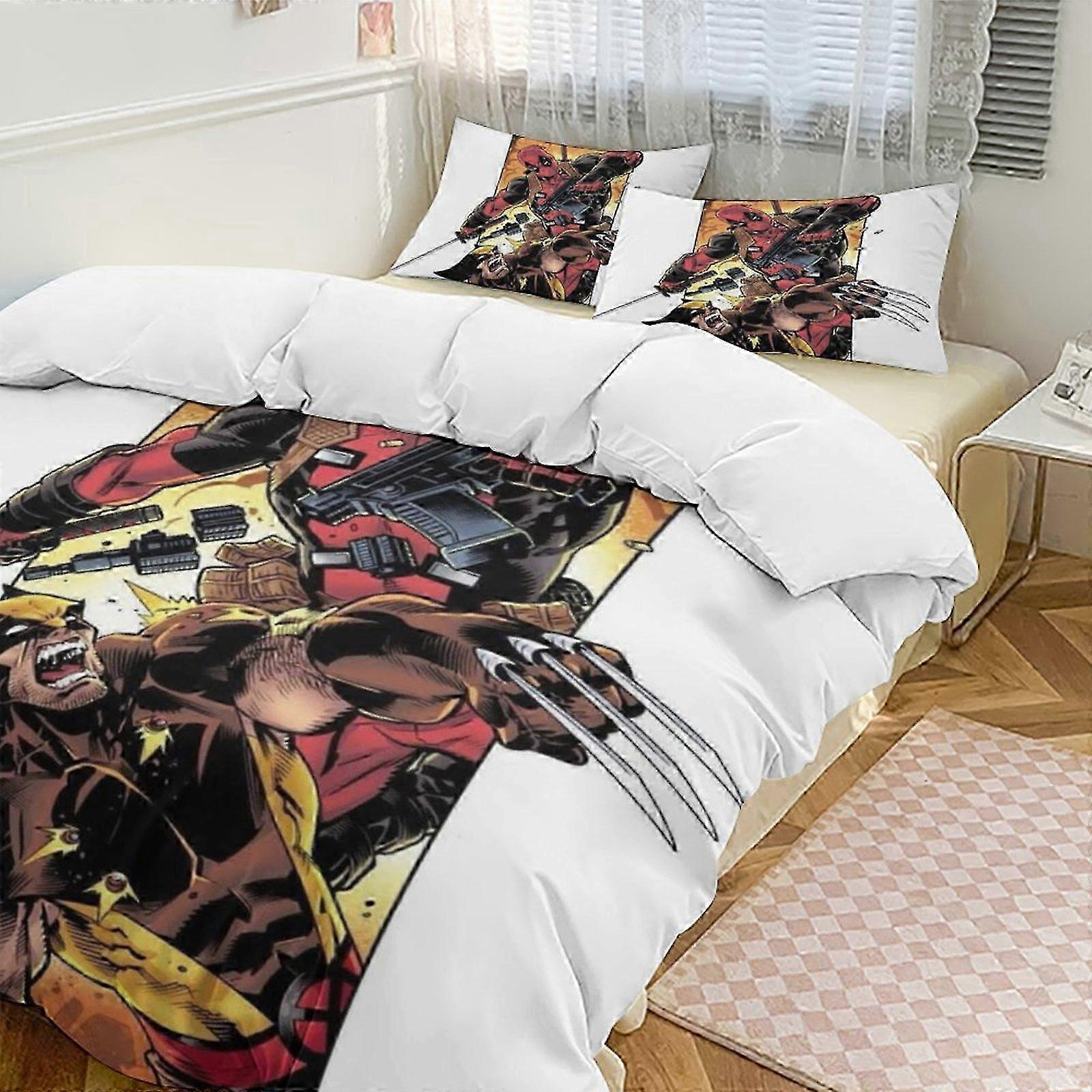 v1287 ملاءات سرير Deaool Down غطاء لحاف طقم مفروشات من الألياف الدقيقةطقم خفيف الوزن من 3 قطعخفيف الوزن ومريح (1 غطاء لحاف و 2 غطاء وسادة) ب